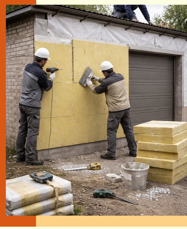 Утепление гаража снаружи в Пятигорске качественно и надёжно