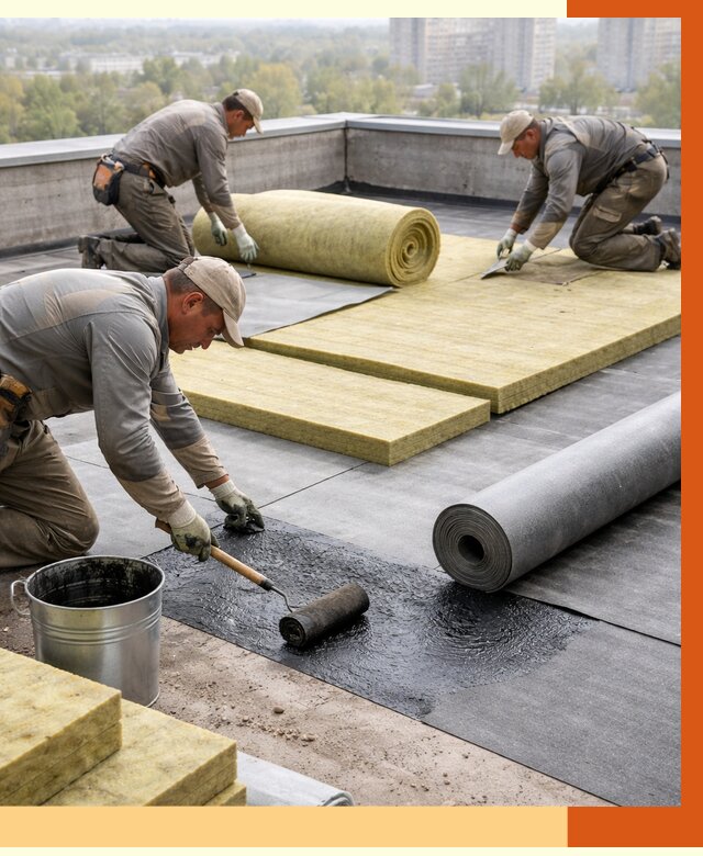 Утепление плоской крыши в Пятигорске от 7397 руб./м2 под ключ | ТепломастерПтг