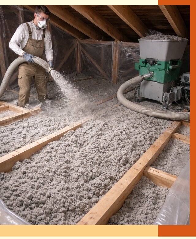 Утепление чердака эковатой в Пятигорске от 1490 руб/м2 — заказать у ТепломастерПтг