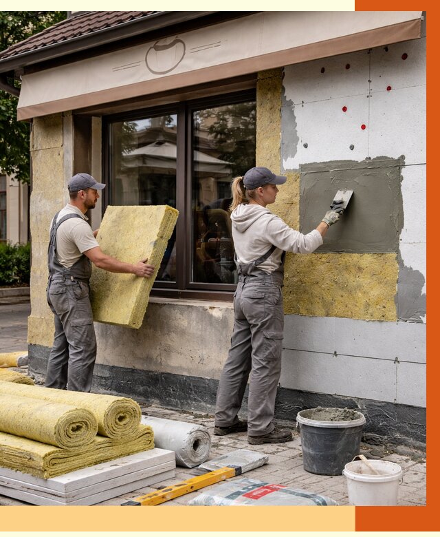 Утепление кафе в Пятигорске от 4315 руб/м2 — комплексно под ключ | ТепломастерПтг