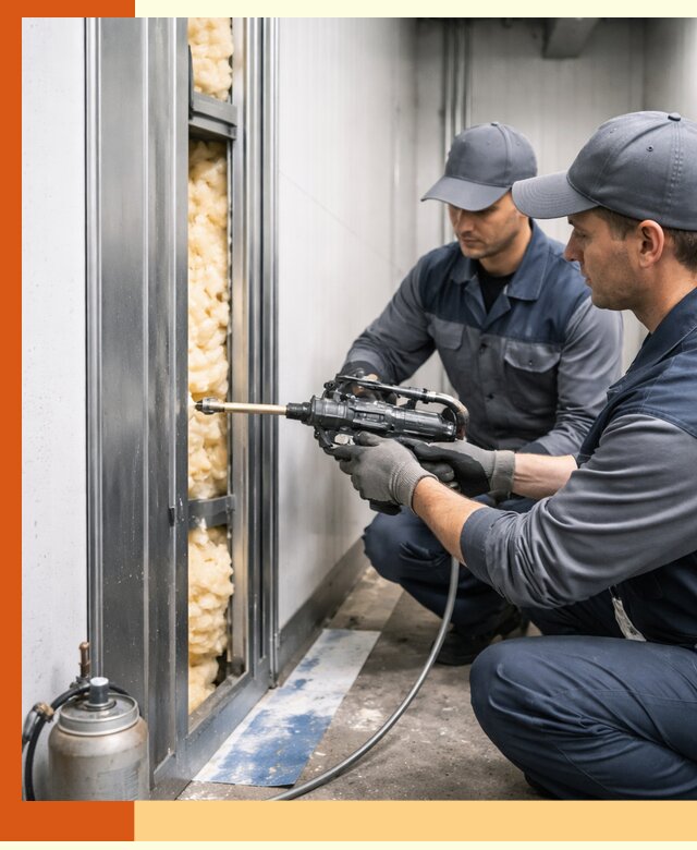 Заполнение пустот холодильных панелей в Пятигорске специализированной пеной