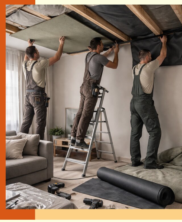 Шумоизоляция потолка в Пятигорске — профессиональное устранение шумов