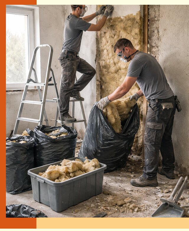 Демонтаж старого утеплителя и вывоз отходов в Пятигорске