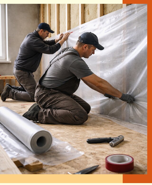 Монтаж пароизоляции в Пятигорске от 2568 руб. — установка и укладка под ключ | ТепломастерПтг